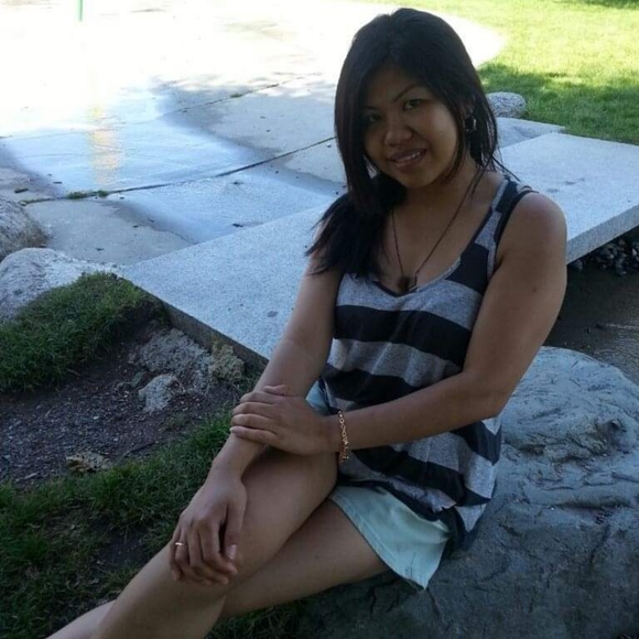 Gray and black stripe tank top. - Picture 2 of 4